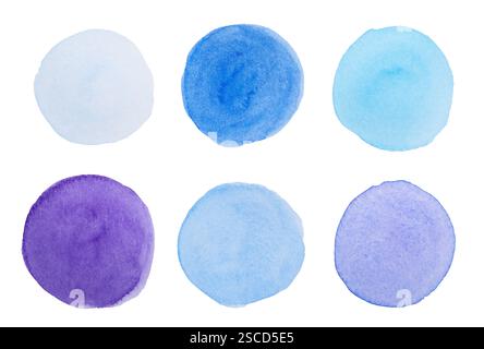 Watercolor, painted color samples on white paper Stock Photo