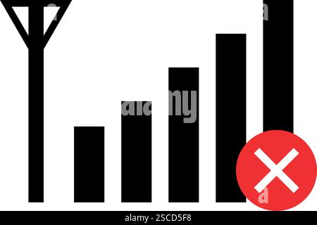 No mobile signal sign. Forbidden signs and symbols. Stock Vector