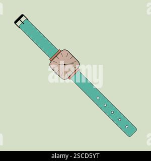 Wrist watch vector. Fashion accessories illustration. Stock Vector