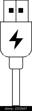 Usb charging icon. Electronic signs and symbols. Stock Vector