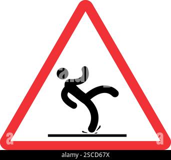 Caution slippery floor sign. Traffic signs and symbols. Stock Vector