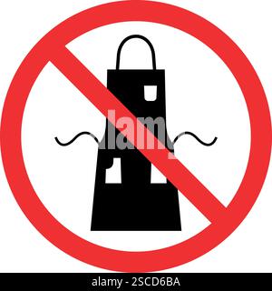 No apron sign. Forbidden signs and symbols. Stock Vector