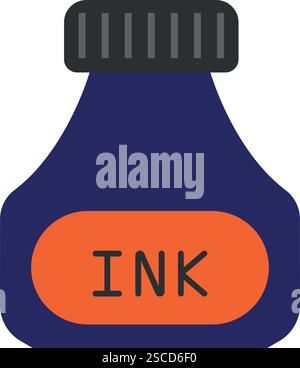 Ink bottle vector. Stationary business designs. Stock Vector