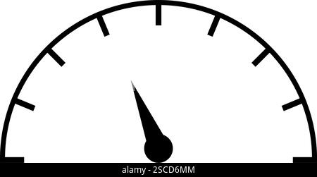 Low speed icon. Speedometer sign. Measurement signs and symbols. Stock Vector