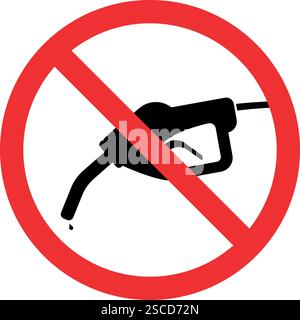 No fuel dispensation icon. Forbidden signs and symbols. Stock Vector
