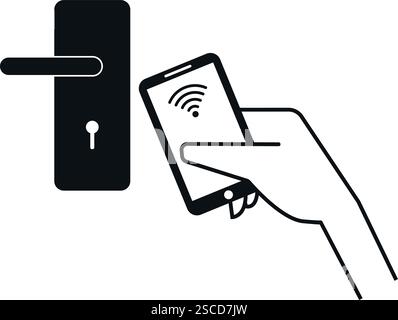 Digital door lock icon. Security signs and symbols. Stock Vector