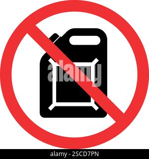 No fuel can icon. Forbidden signs and symbols. Stock Vector