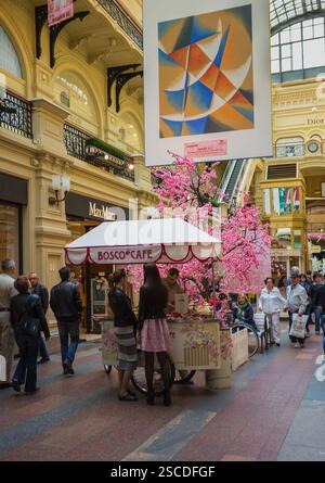 Moscow, Russia, MAY 1, 2016. Gallery in the interior of the store GUM on the red square in Moscow Stock Photo