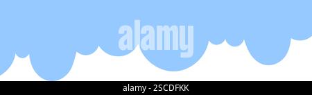 Abstract blue cloud-like shape on white background. Minimalist flat design graphic element. Template for banner or header with copy space Stock Vector