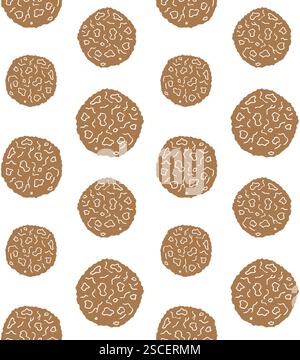 Vector seamless pattern of hand drawn sketch doodle cookies isolated on white background Stock Vector