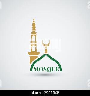 Abstract flat Mosque logo icon design Stock Vector
