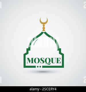 Abstract flat Mosque logo design Stock Vector