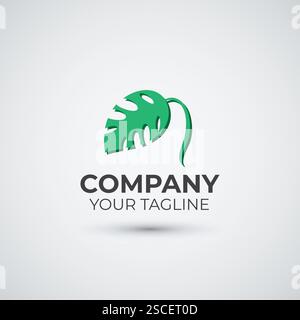 monstera leaf logo icon design Stock Vector