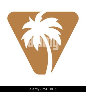 Initial Palm Tree On Letter V Stock Vector