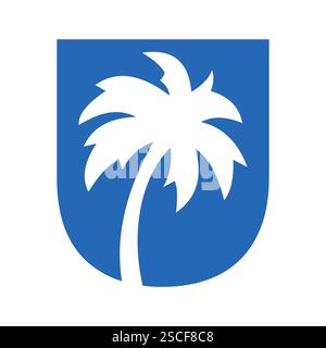 Initial Palm Tree On Letter U Stock Vector