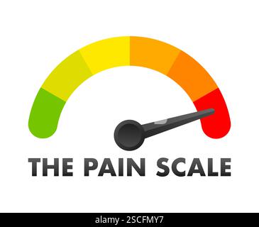 Pain scale indicating high level of physical suffering Stock Vector