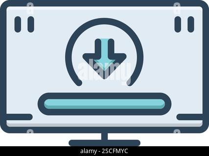Icon for download, process Stock Vector