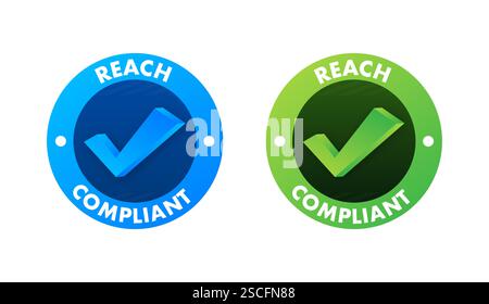 Reach Compliant Check Mark Symbol Representing Adherence to Regulations Stock Vector