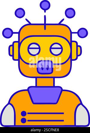 AI humanoid robot technology illustration Stock Vector
