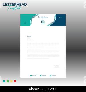 4 colored vector letterhead design for corporate and any best company use Stock Vector