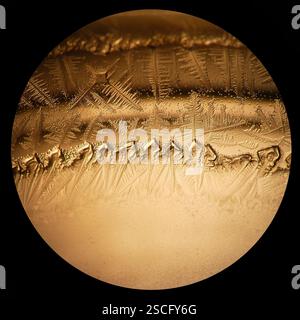 Unique patterns of crystals precipitated from mineral spring water, as ...