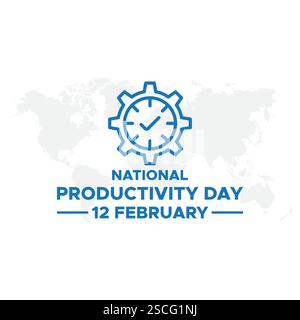 National Productivity Day background template. Perfect for banners, cards, posters, and social media . Vector design, Stock Vector