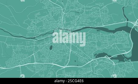 Green Cork map, Ireland. Vector city streetmap, municipal area. Stock Vector
