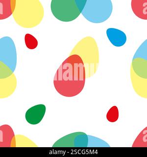Seamless pattern of Easter bright eggs on a transparent background Stock Vector