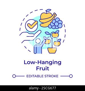 Low-hanging fruit multi color concept icon Stock Vector