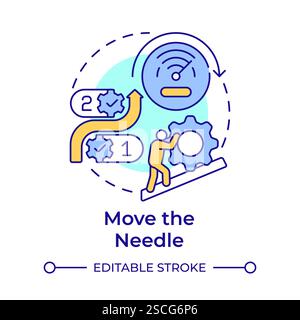 Move the needle multi color concept icon Stock Vector