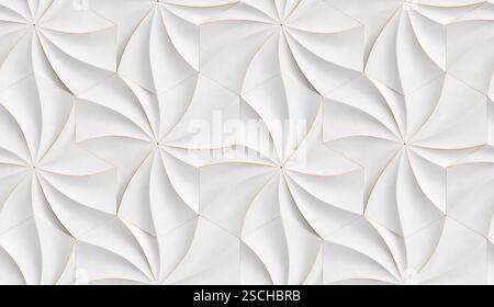 3D expensive wallpaper of architectural modules is black and brown with red gold frayed edges. Realistic seamless texture of high quality. Stock Photo