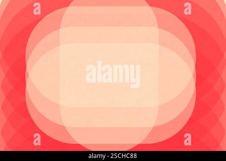 Abstract geometric pattern with overlapping red and beige circles, creating a layered and textured visual effect. Ideal for modern design backgrounds. Stock Photo