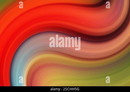 This abstract photography captures vibrant swirling colors in a seamless gradient, blending hues from red to yellow smoothly Stock Photo