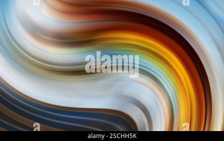 A captivating abstract image featuring a smooth blend of swirling colors representing a fusion of warm and cool tones in a dynamic, flowing pattern. Stock Photo