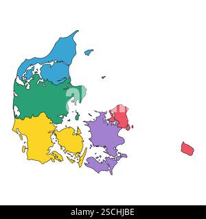 Denmark map symbol shape, travel web flat concept icon vector illustration . Stock Vector