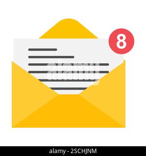 Email business icon, flat web client message sign, mail app vector illustration . Stock Vector