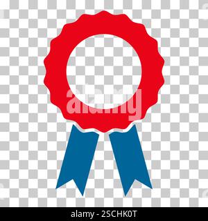 Certification seal award icon, ribbon web stamp symbol, label vector illustration . Stock Vector
