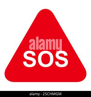 SOS help icon, safety support alert flat design, save vector illustration . Stock Vector