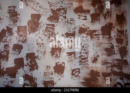 An Abstract Texture Featuring Brown Patterns Set Against a Gray Surface Background Stock Photo