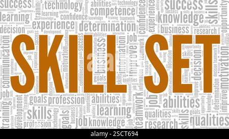 Skillset word cloud conceptual design isolated on white background. Stock Vector