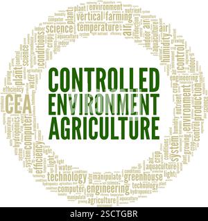 CEA - Controlled Environment Agriculture word cloud conceptual design isolated on white background. Stock Vector