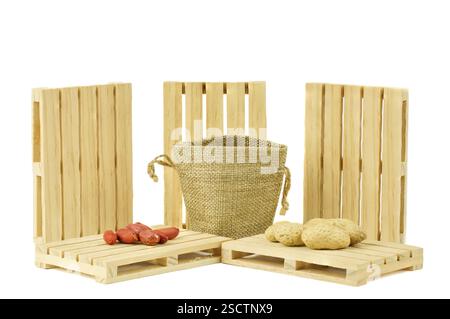 Peanut nuts isolated, peanut seeds isolate, white background, peanut nut isolated on white Stock Photo