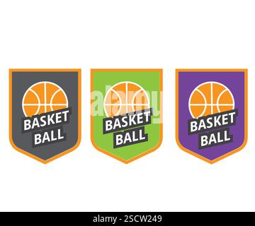 Basketball logo badge template, Basketball logo collection,  Emblem set collections Stock Vector