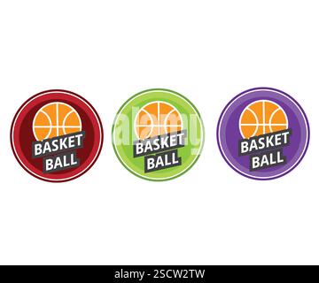 Basketball logo badge template, Basketball logo collection,  Emblem set collections Stock Vector