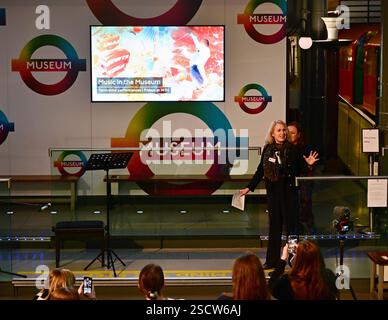 LONDON, UK. 7th Feb, 2025. Speaker Elizabeth McKay CEO at the Launch of the Transport by Music at the London Transport Museum, London, UK. (Photo by 李世惠/See Li/Picture Capital) Credit: See Li/Picture Capital/Alamy Live News Stock Photo