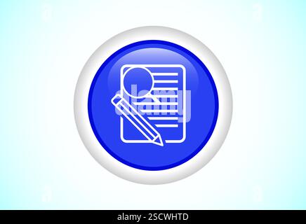 Case study button design illustration, research analysis, Suitable for mobile app, and website Stock Vector