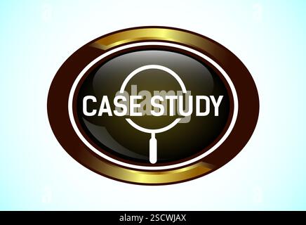Case study button design illustration, research analysis, Suitable for mobile app, and website Stock Vector