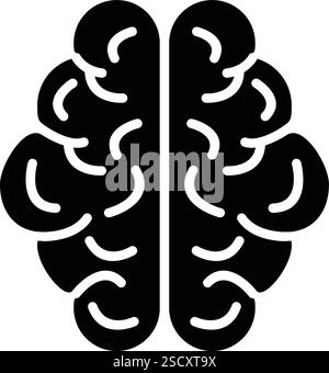 human brain glyph icon vector. human brain sign. isolated symbol ...