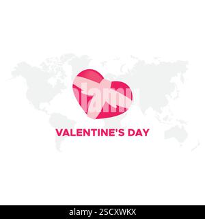Happy Valentines Day typography vector illustration. Romantic Template design for celebrating valentine's Day on 14 February. Wallpaper, flyer, poster Stock Vector