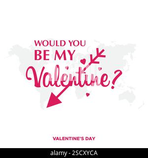 Happy Valentines Day typography vector illustration. Romantic Template design for celebrating valentine's Day on 14 February. Wallpaper, flyer, poster Stock Vector